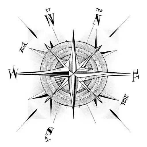 Compass airplane  tattoo design idea