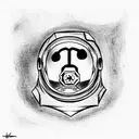 astronaut helmet on kraken tattoo design idea