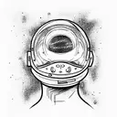 astronaut helmet on kraken tattoo design idea