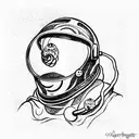 kraken wearing astronaut helmet tattoo design idea