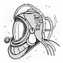 kraken in astronaut helmet tattoo design idea