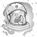 kraken in astronaut helmet tattoo design idea