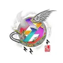 ankh with lightning tattoo design idea