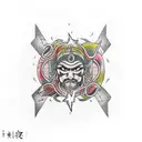 ankh with lightning tattoo design idea