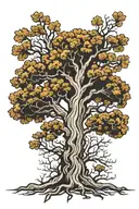 oak tree that roots forming Lielvārdes belt around arm tattoo design idea