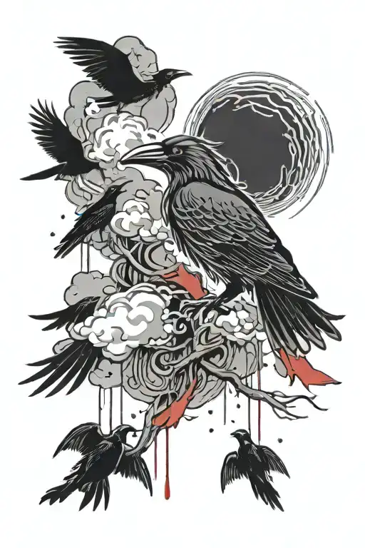 itachi uchiha mangyenko bleeding over an akastsuki cloud and the blood dripping starts turning into crows  tattoo design idea