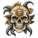 skull time piece with scorpion tattoo design idea