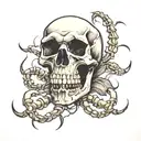 skull with scorpion on it  tattoo design idea