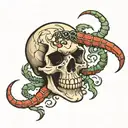skull with scorpion on it  tattoo design idea
