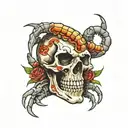skull with scorpion on it  tattoo design idea
