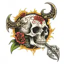 skull piece with scorpion tattoo design idea