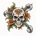 skull piece with scorpion tattoo design idea