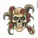 skull piece with scorpion tattoo design idea