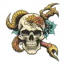 skull piece with scorpion tattoo design idea