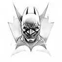 Batman x joker haha half melting tattoo design idea