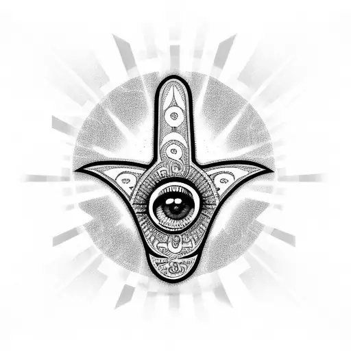 Hamsa Hand with Rezz Hypnovision Eye tattoo design idea