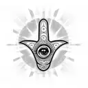 Hamsa Hand with Rezz Hypnovision Eye tattoo design idea