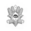 Hamsa Hand with Rezz Eye tattoo design idea