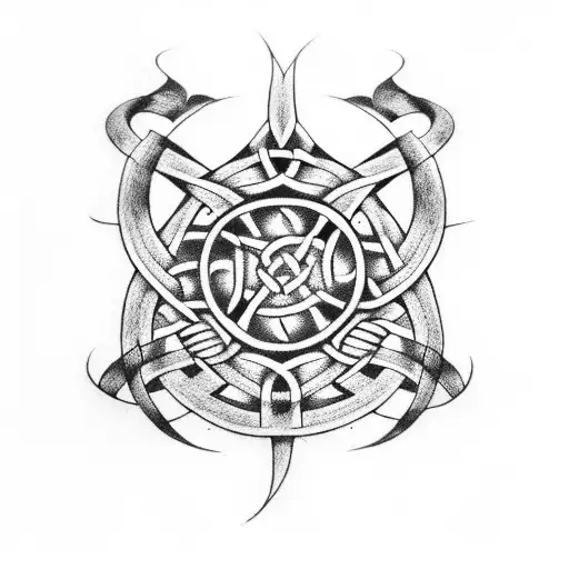 Viking Celtic Sleeve  tattoo design idea
