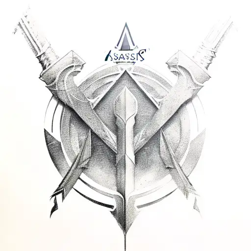 Assassin's creed symbol to forearm forming a hidden blade  tattoo design idea