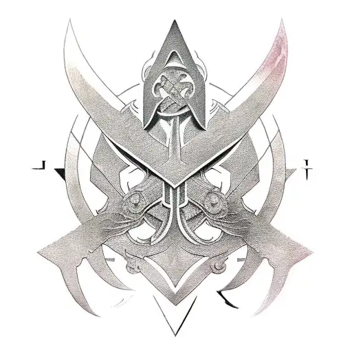 Assassin's creed symbol to forearm forming a hidden blade  tattoo design idea