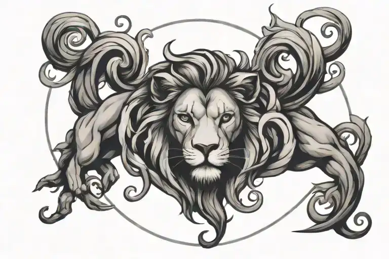 Leo zodiac symbol intertwined tattoo design idea