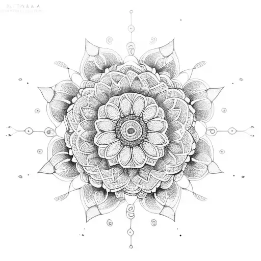 mandala flower unalome tattoo design idea