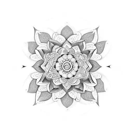 mandala flower unalome tattoo design idea