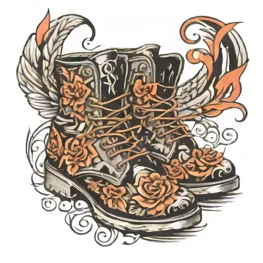 very edgy shoes tattoo design idea