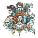 four color coordinated people  tattoo design idea