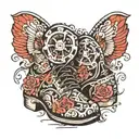 very edgy shoes tattoo design idea