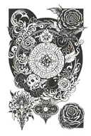 Mystical signs with dark meanings related to being bisexual tattoo design idea