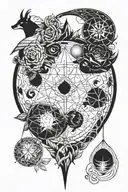 Mystical signs with dark meanings related to being bisexual tattoo design idea