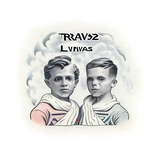 my two sons names are Travis and Lucas, make something with their names  tattoo design idea