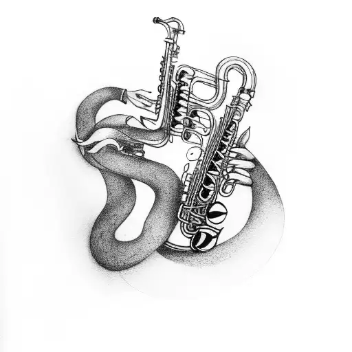 forearm tattoo black and white minimalist coltrane playing saxophone tattoo design idea