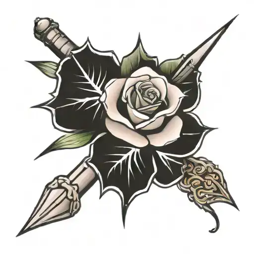 dagger rose tattoo tattoo design idea