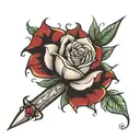 dagger rose tattoo tattoo design idea