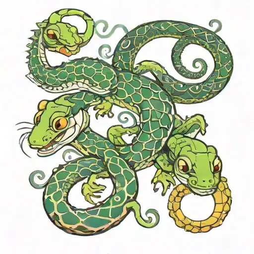 gecko, scorpion and snake tattoo tattoo design idea