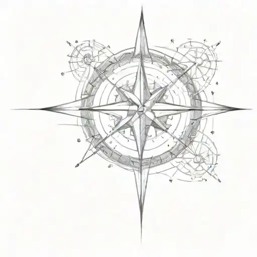 compass star orions belt wrapped tattoo design idea