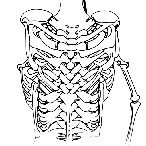 back view of a skeleton sitting on a boat dock  tattoo design idea