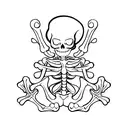 skeleton sitting on a dock  tattoo design idea