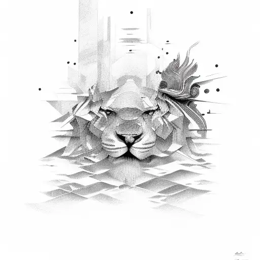Abstract representation of silence tattoo design idea