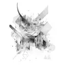 Abstract representation of silence tattoo design idea