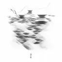 Abstract representation of silence tattoo design idea
