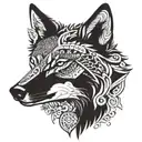A wolf head surrounded by mandala-like patterns. This could create a harmonious connection between the strength of the w tattoo design idea