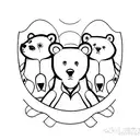 3 bear cubs  tattoo design idea