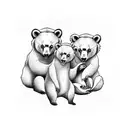 3 bear cubs  tattoo design idea