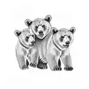 3 bear cubs  tattoo design idea