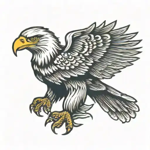 Eagle Perched black and Grey tattoo design idea