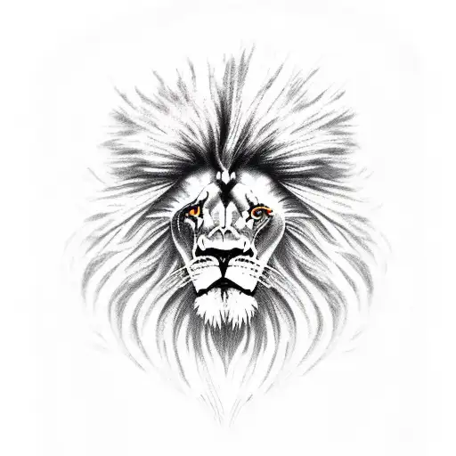 Lion left half living right half zombie tattoo design idea
